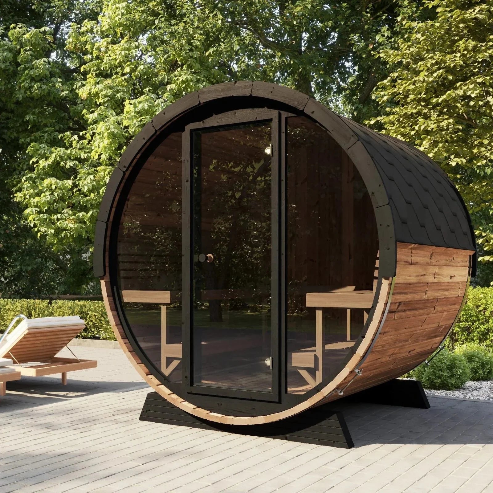 SaunaLife Model EE8G 6 Person Barrel Sauna-SaunaLife-HQ Sauna