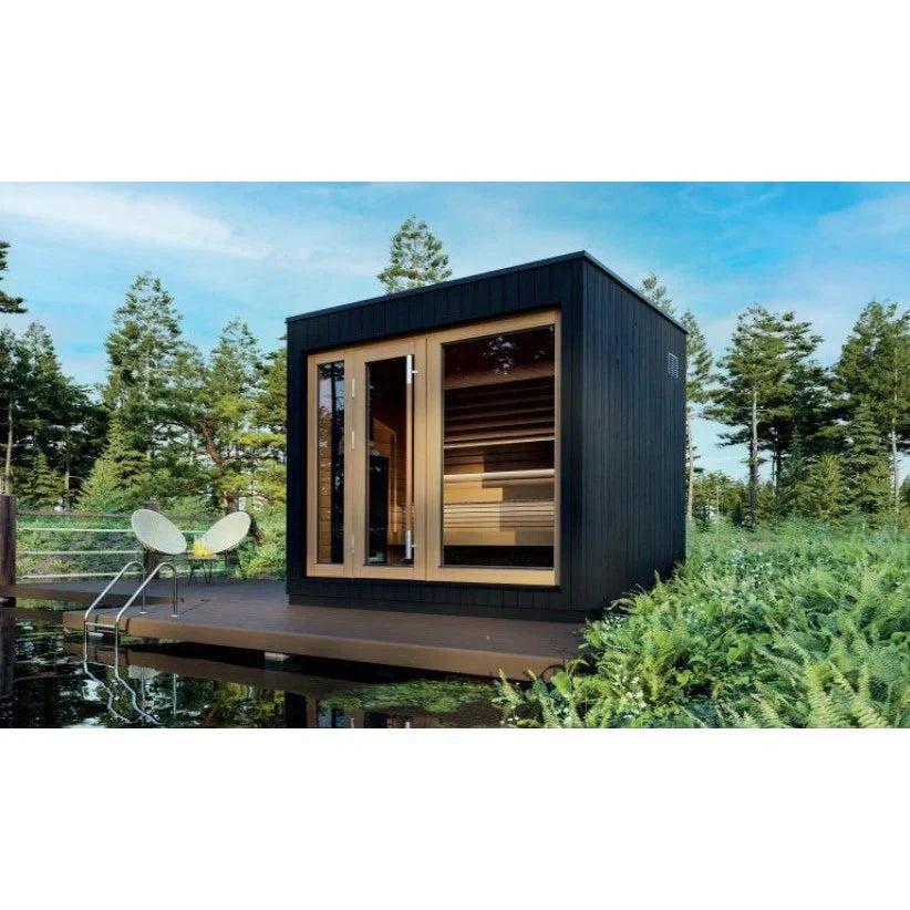SaunaLife Model G7 6 Person Garden Series Pre-Assembled Outdoor Home Sauna-SaunaLife-Left-HQ Sauna
