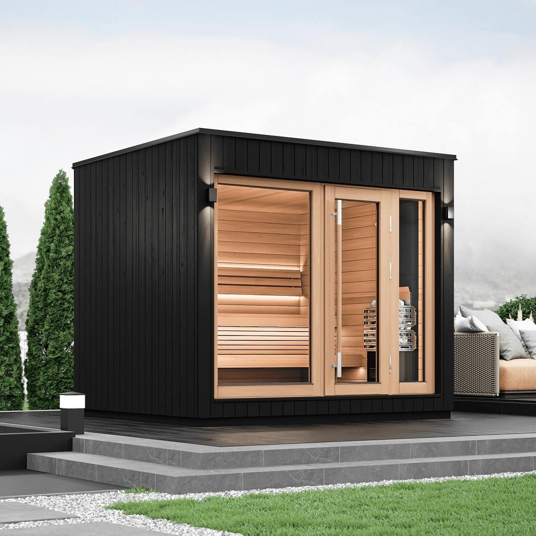 SaunaLife Model G7 6 Person Garden Series Pre-Assembled Outdoor Home Sauna-SaunaLife-Left-HQ Sauna