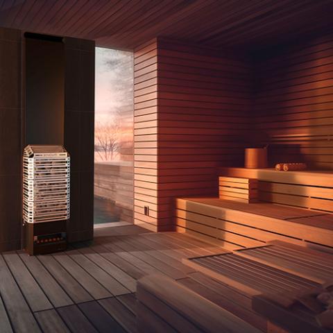 Saunum AIR 7 Sauna Heater, 6.4kW w/ Climate Equalizer-Saunum-Black-HQ Sauna
